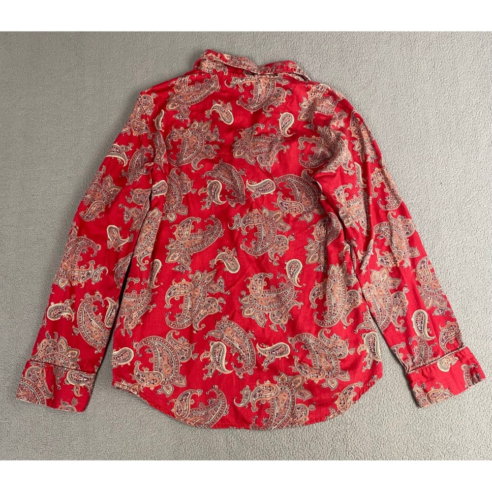 Lauren Ralph Lauren Women's size S Red Paisley Button Up Pajama Top - Picture 2 of 9